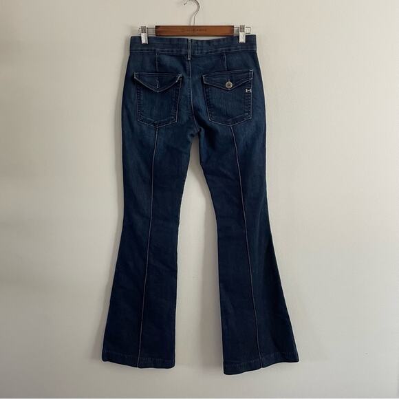 Habitual | Women’s High-Rise Flare Wide Leg Bellbottom Denim Dark Wash Jeans 27 - Picture 6 of 7